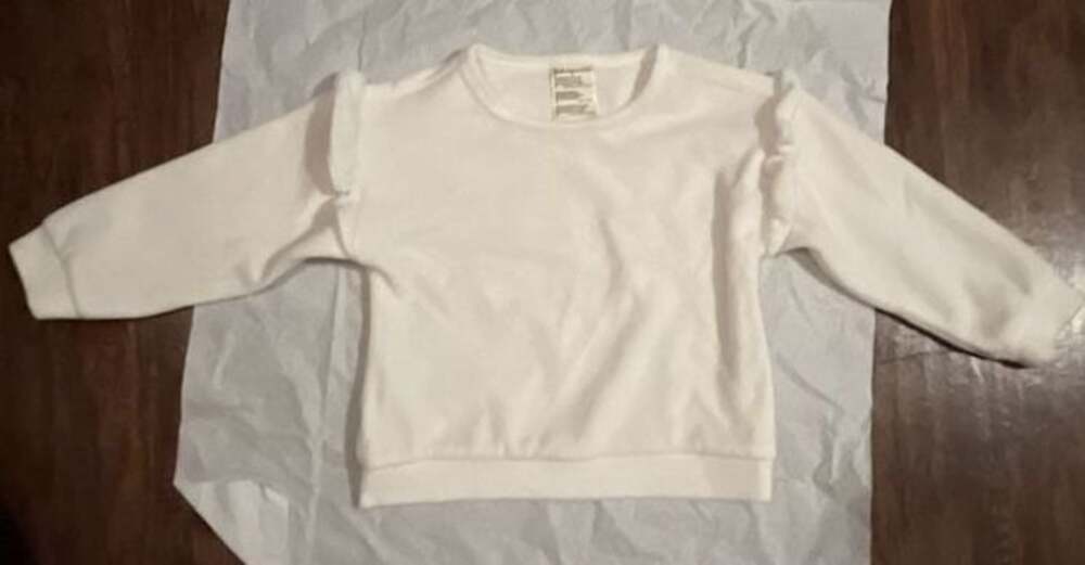First Impressions White Long Sleeve Ruffle Shoulder Shirt 24 Months
